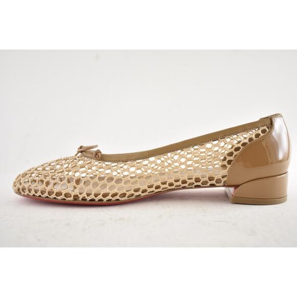 Christian Louboutin Sweetie Jane Mesh Flat Lionne Beige Nude Ballet Ballerina 39 - Picture 14 of 16